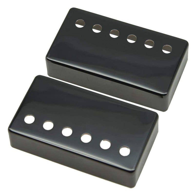 KAISH 2pcs Humbucker Guitar Pickup Cover Humbucker Pickup Covers 50mm/52mm Pole Spacing Pickup Covers for Epi Les Paul Black Nickel - Image 2